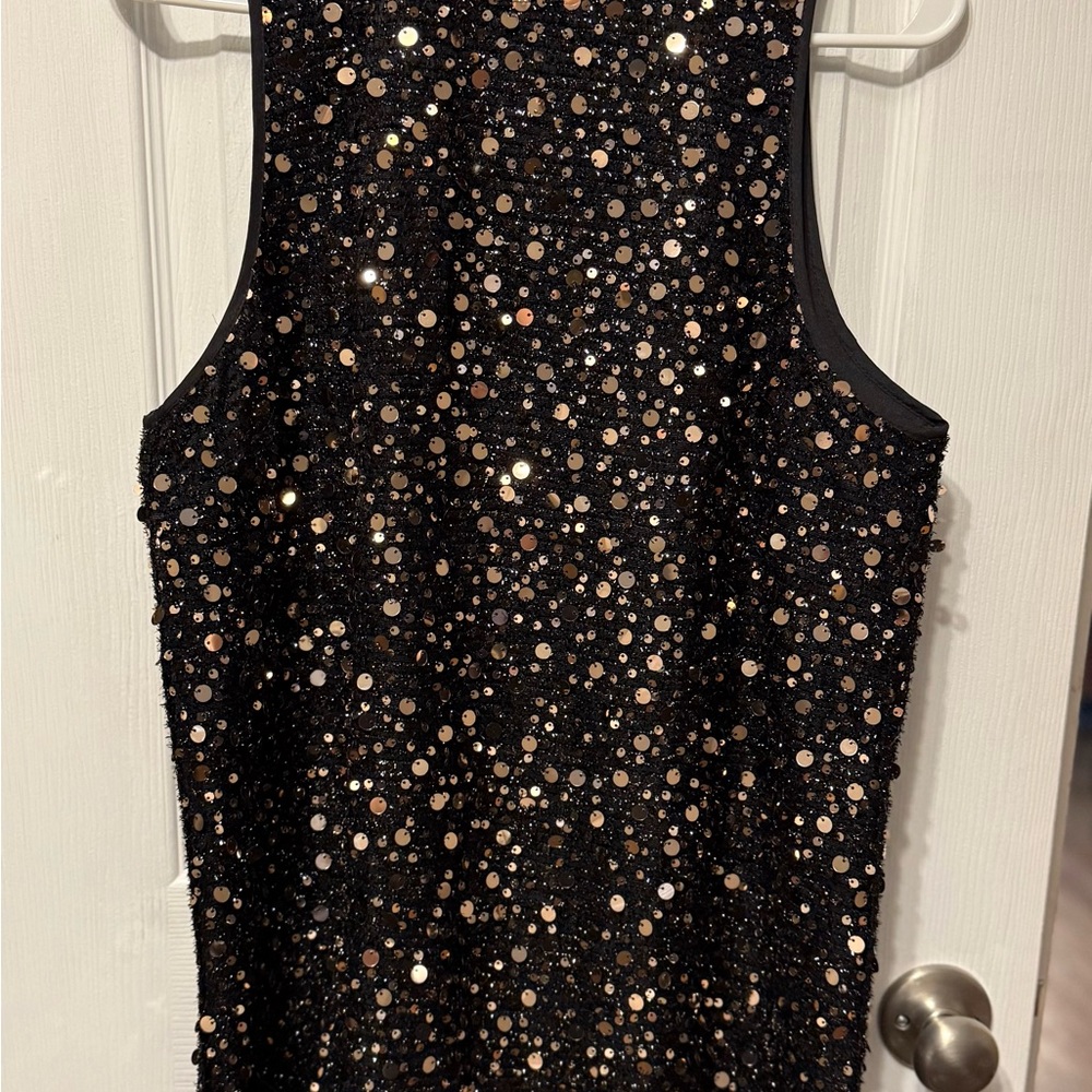 VENUS Black and Gold Sequin Dress